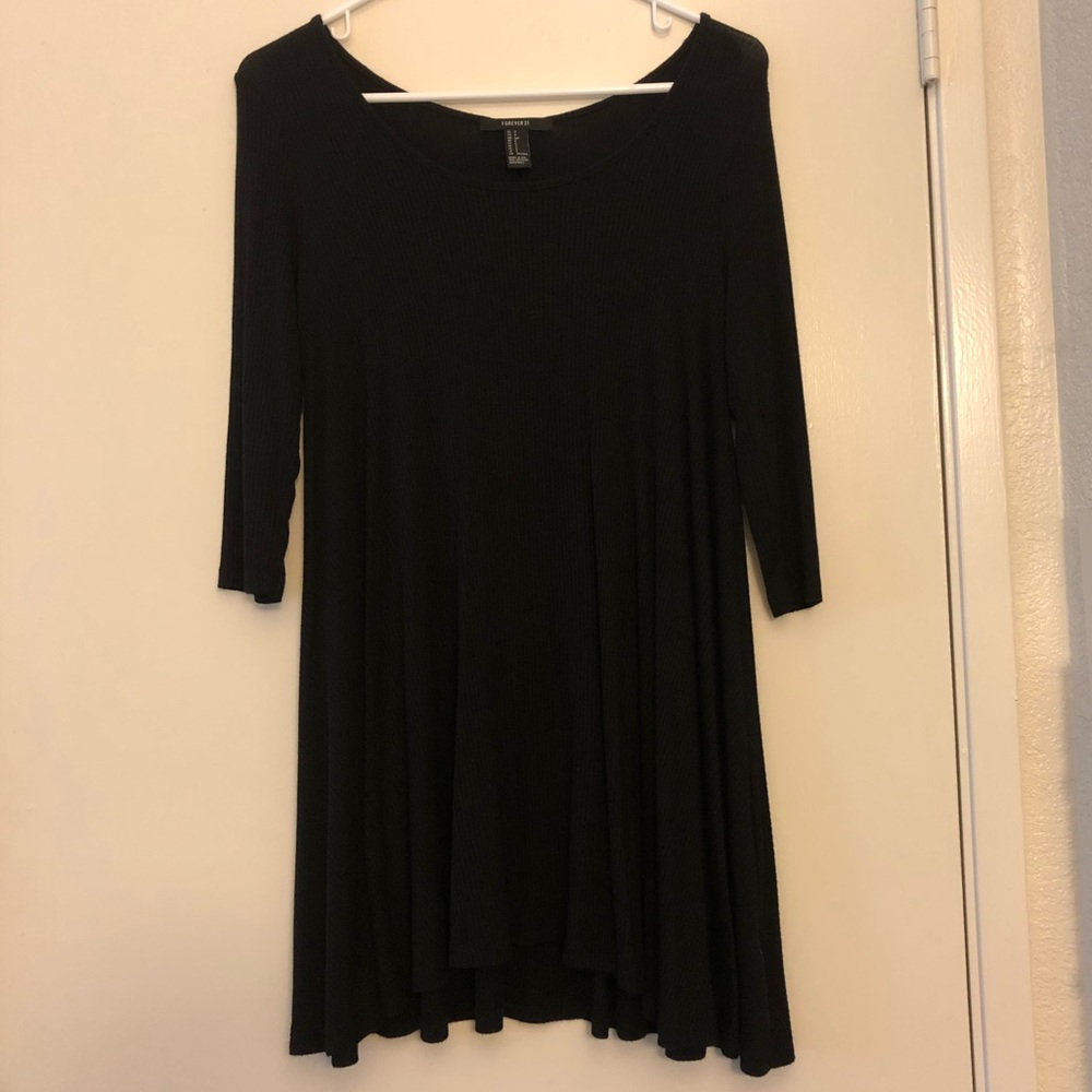 Forever 21 Black Quarter Sleeve Dress
